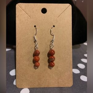 Cute 3 bead handmade sterling silver earrings, NWOT